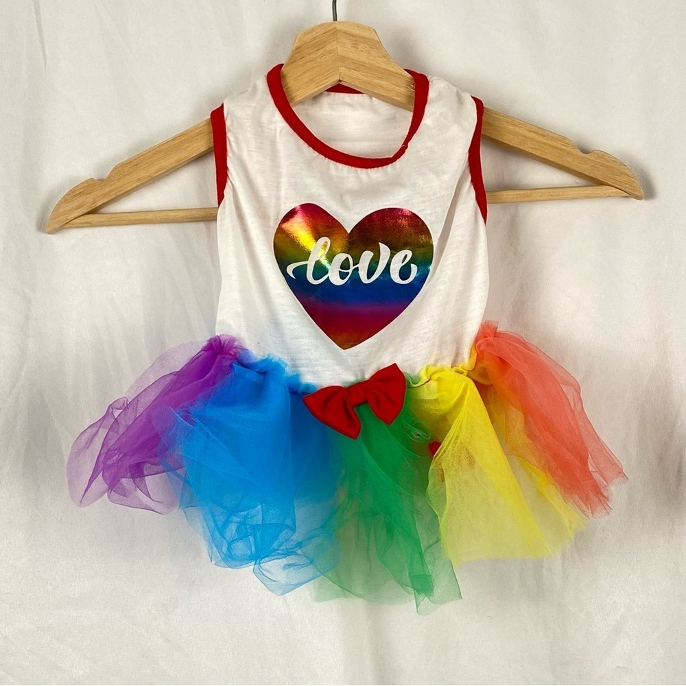 Dog Apparel Love Rainbow Colorful Tutu Costume Size Medium Big Lots! Pride
